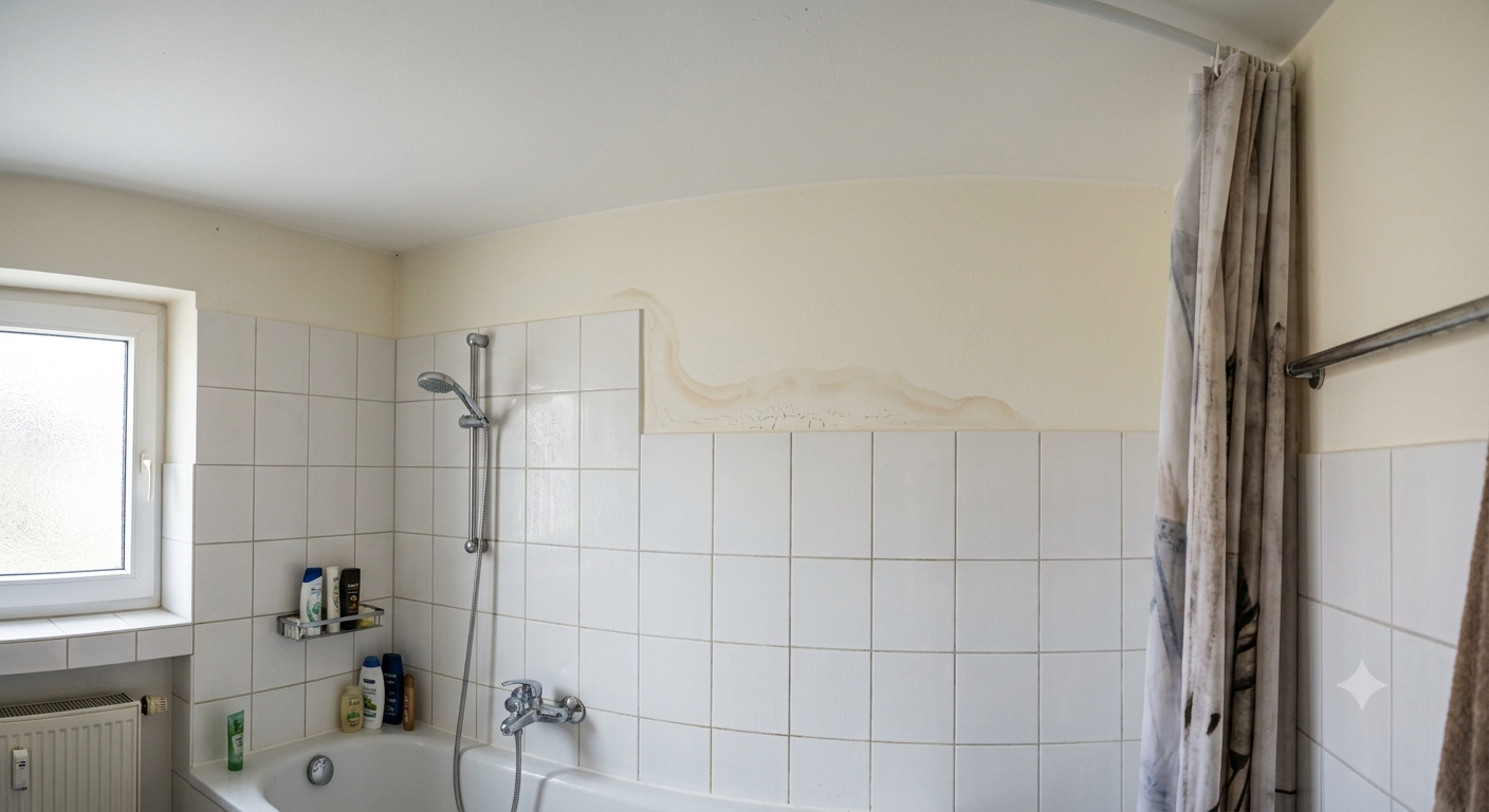 Foto des Wasserschadens im Badezimmer